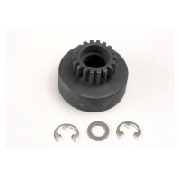 Clutch bell, (18-tooth)/ 5x8x0.5mm fiber washer (2)/ 5mm E-clip (requires #4609 - ball bearings, 5x1